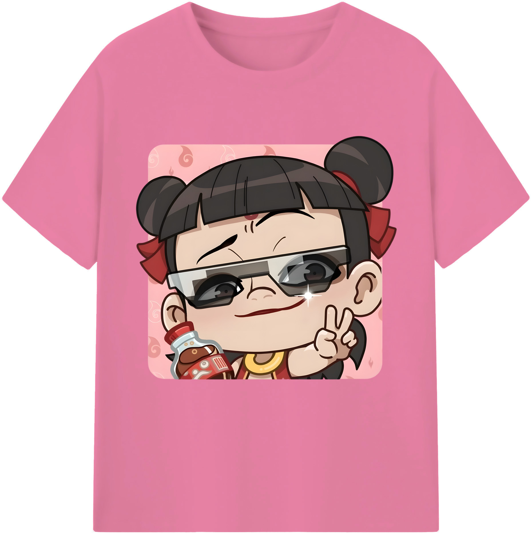 （画像用） Ne Zha 2 ナタ 魔童の大暴れ 綿100％半袖Tシャツ（フロントプリント）